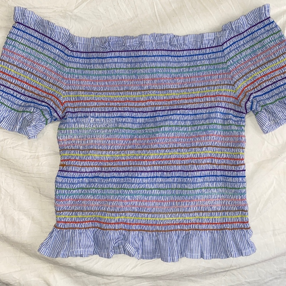 Off the shoulder multicolor top